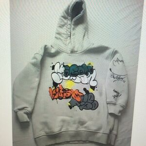 Graffiti Style Hoodie with Multicolor Design